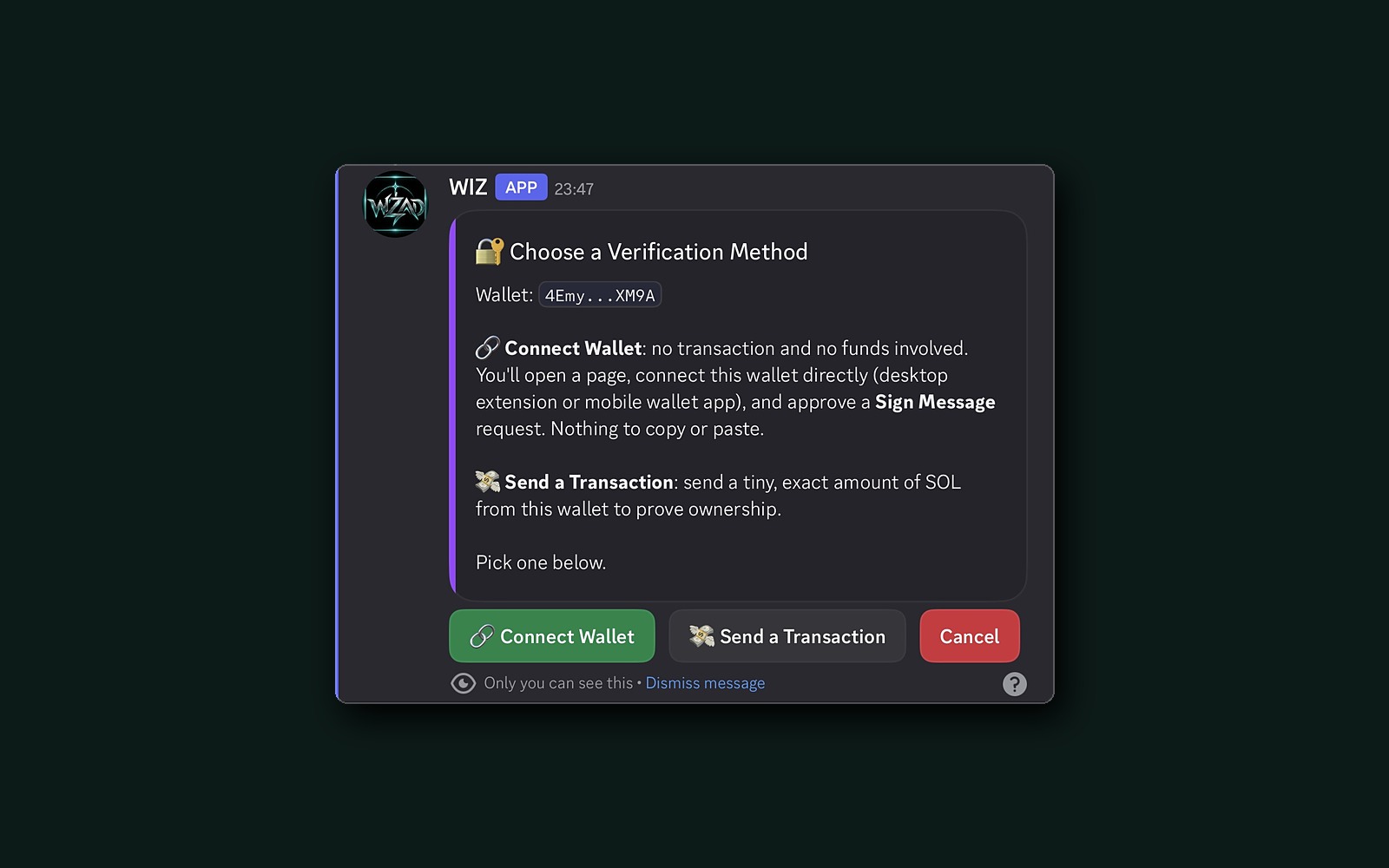 Holder Verify & Flex Bot - link a holder wallet
