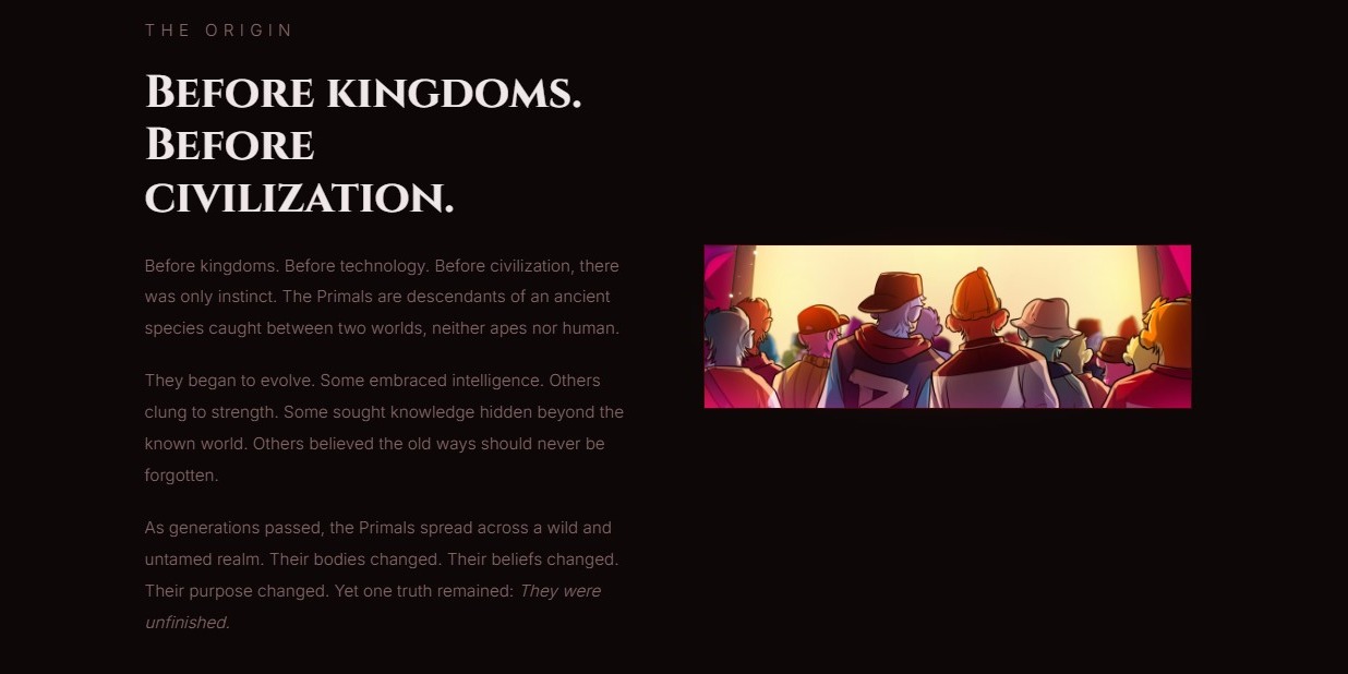 Primals website - detail