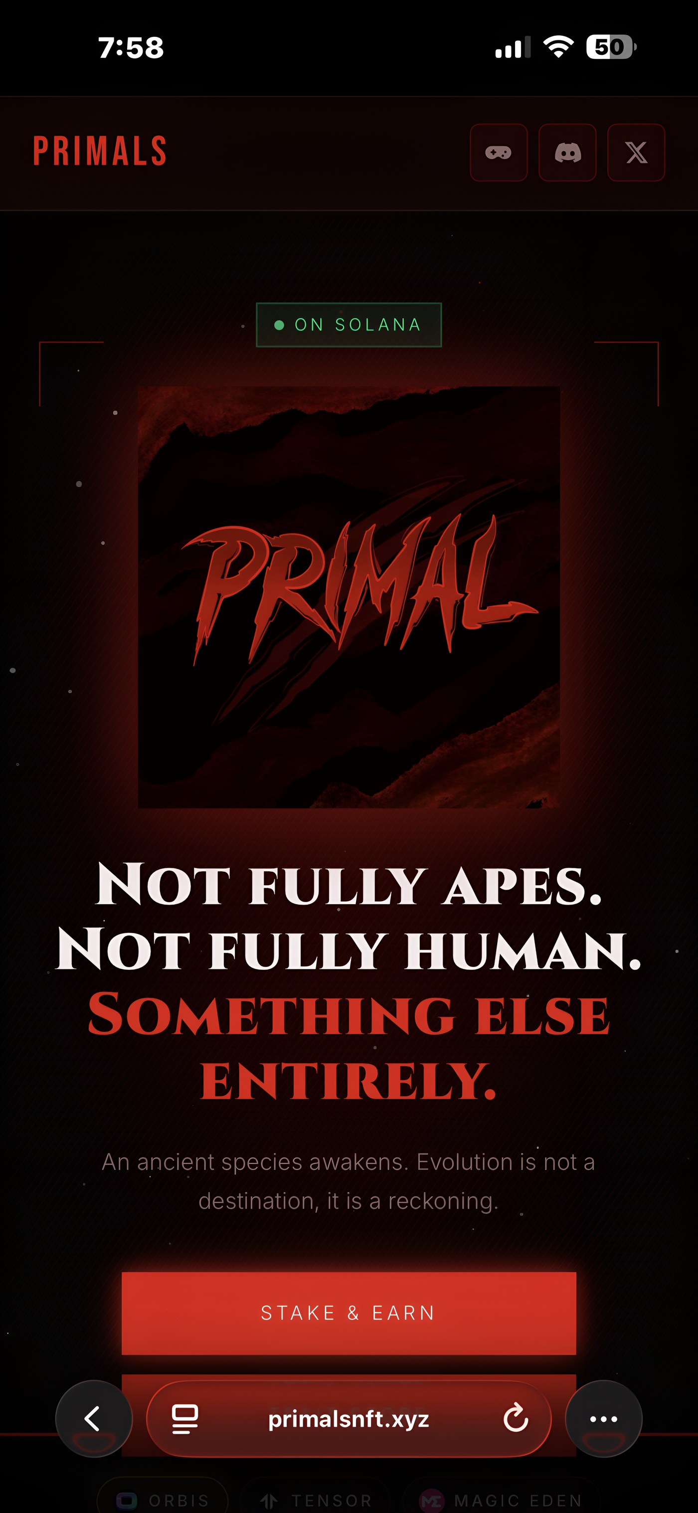 Primals website - mobile